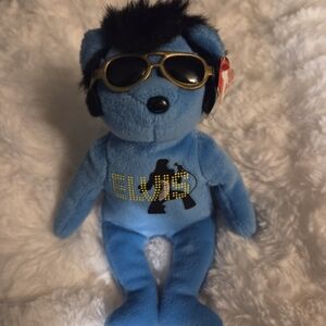Ty Blue Teddy Bear with Sunglasses